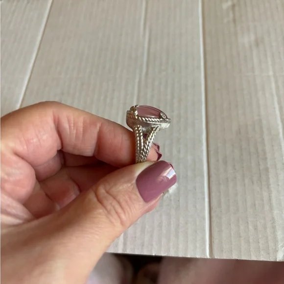 Judith Ripka Pink Heart Silver Ring - Picture 4 of 5